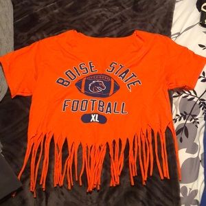 Boise State Frayed Crop Top